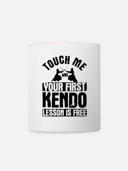 Japanischer Schwertkampf Kendo - Tasse zweifarbig - Weiß/Pink