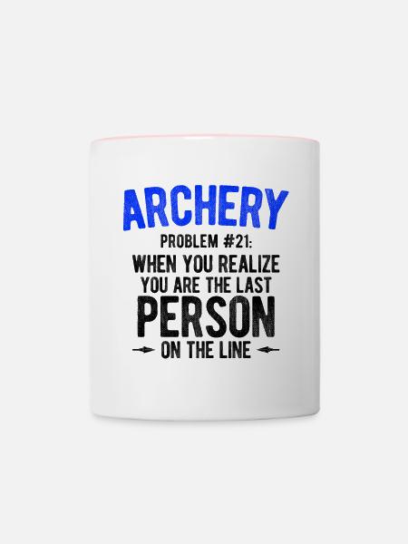 Bogenschießen Archery - Tasse zweifarbig - Weiß/Pink
