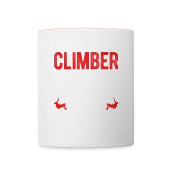 Klettern Bouldern - Tasse zweifarbig - Weiß/Pink - Vorne