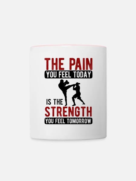 Kickboxing - Tasse zweifarbig - Weiß/Pink