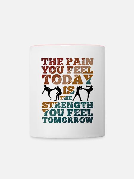 Kickboxing - Tasse zweifarbig - Weiß/Pink
