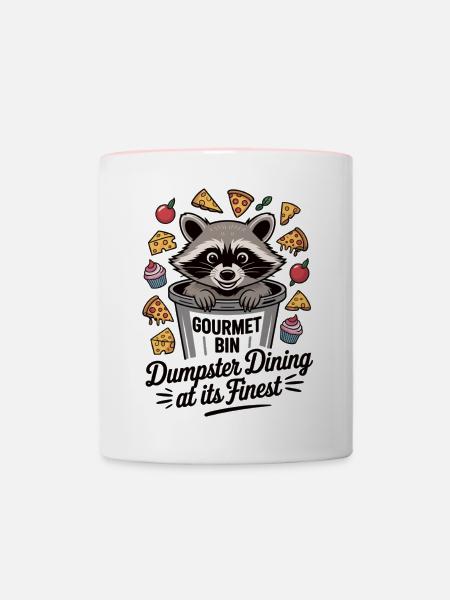 Gourmet Waschbär - Tasse zweifarbig - Weiß/Pink