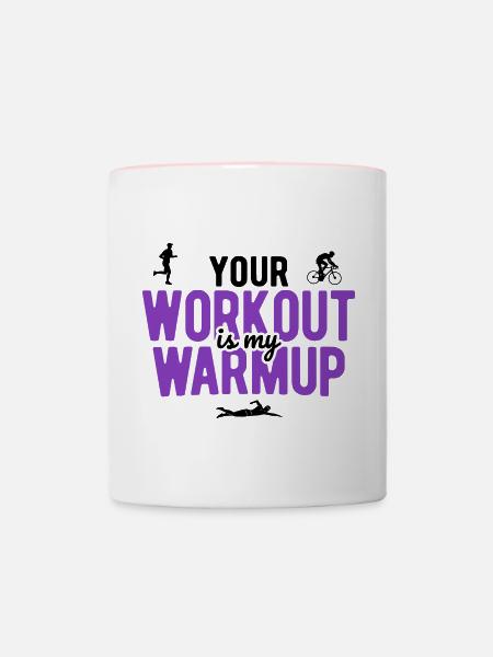 Laufen Schwimmen Radfahren Triathlon - Tasse zweifarbig - Weiß/Pink