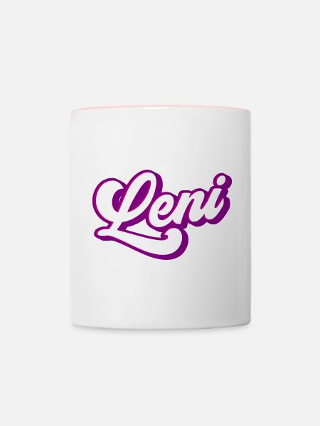 Leni | Farben änderbar - Tasse zweifarbig - Weiß/Pink