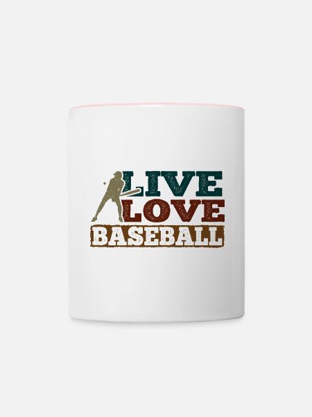 Baseball - Tasse zweifarbig - Weiß/Pink