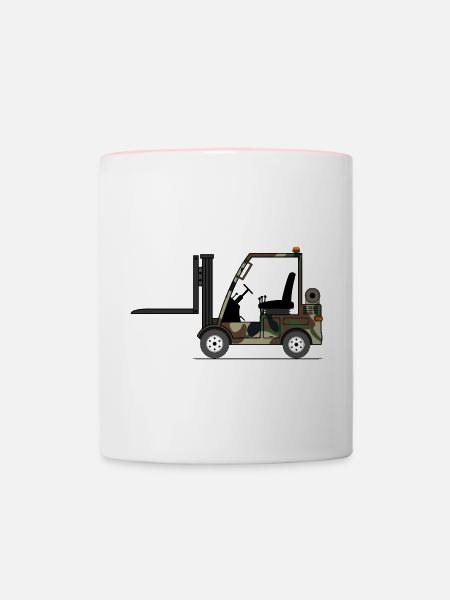 Stapler Armee Farbe - Tasse zweifarbig - Weiß/Pink