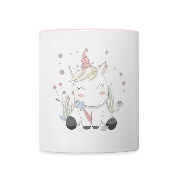 Baguette de licorne | licorne - Mug contrasté - blanc/rose - Devant