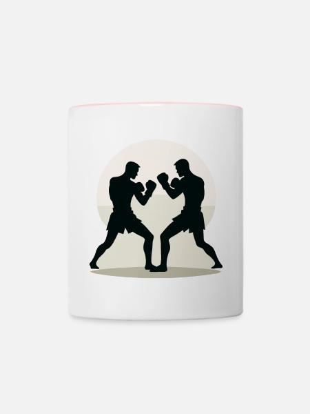 Kickboxen Kickboxer - Tasse zweifarbig - Weiß/Pink
