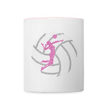 Volley Girl (Perl One Edition) - Mug contrasté - blanc/rose - Devant