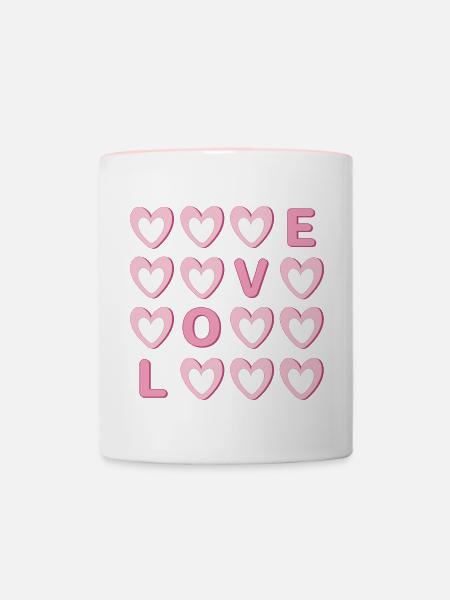LIEBE - Tasse zweifarbig - Weiß/Pink