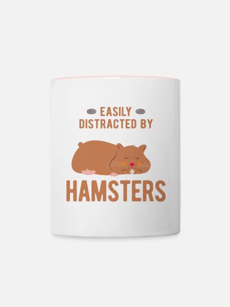 Nagetier Hamster - Tasse zweifarbig - Weiß/Pink