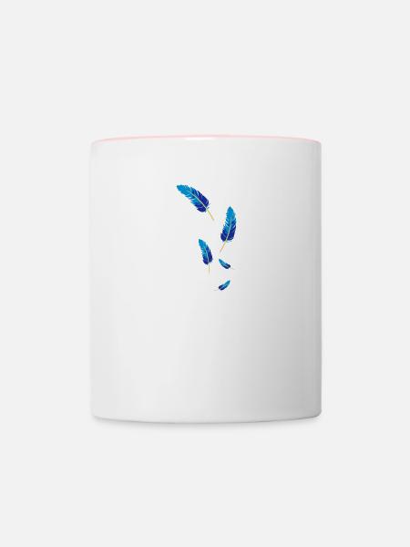 feder leicht fliegen luftig fluffig - Tasse zweifarbig - Weiß/Pink