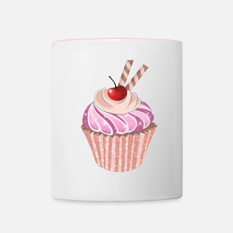 Cupcake - Tasse zweifarbig - Weiß/Pink