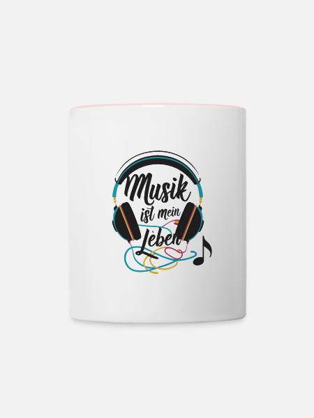 Musik ist mein Leben - Tasse zweifarbig - Weiß/Pink
