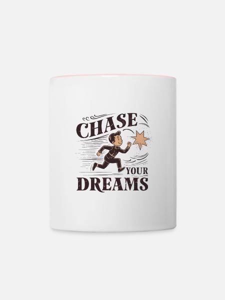 Verfolge deine Träume - Tasse zweifarbig - Weiß/Pink