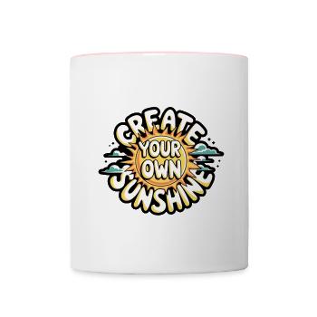 Create Your Own Sunshine – Strahlende Sonne - Contrasting Mug - white/pink - Front
