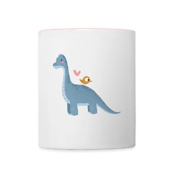 ZAZdesign® Dino Brachio Brachiosaurus - Contrasting Mug - white/pink - Front