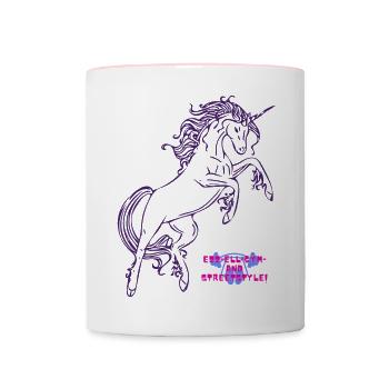 Pegasus - Tasse zweifarbig - Weiß/Pink - Vorne