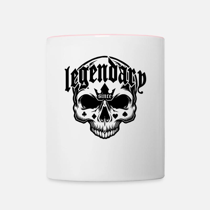 Legendary since 1997 - Skull | Colors can be changed - Contrasting Mug - white/pink