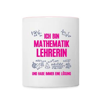 Mathematik Lehrerin Mathelehrerin Mathe Lehrkraft - Tasse zweifarbig - Weiß/Pink - Vorne