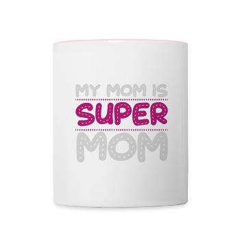 MY MOM IS SUPER MOM - Tasse zweifarbig - Weiß/Pink - Vorne