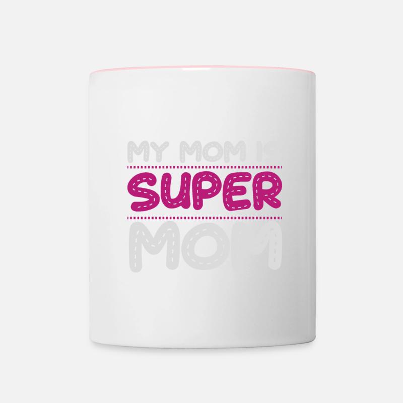 MY MOM IS SUPER MOM - Contrasting Mug - white/pink
