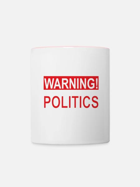 Politik TShirt - Tasse zweifarbig - Weiß/Pink
