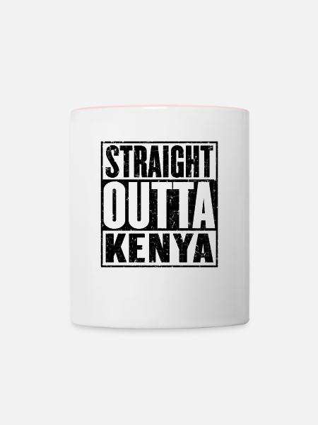 Direkt Outta Kenia - Tasse zweifarbig - Weiß/Pink