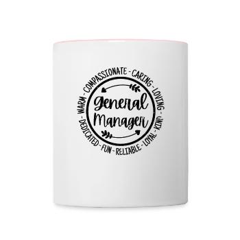 Directeur Général Vintage Gift - Mug contrasté - blanc/rose - Devant
