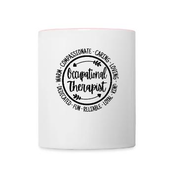 Ergotherapeut Vintage Geschenk - Tasse zweifarbig - Weiß/Pink - Vorne