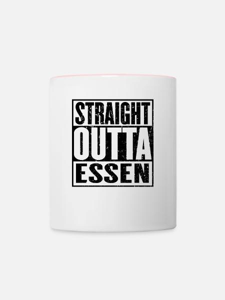 Direkt Outta Essen - Tasse zweifarbig - Weiß/Pink