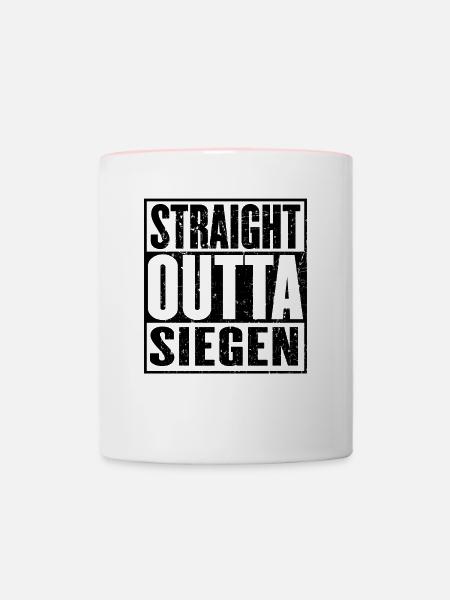 Direkt Outta Siegen - Tasse zweifarbig - Weiß/Pink