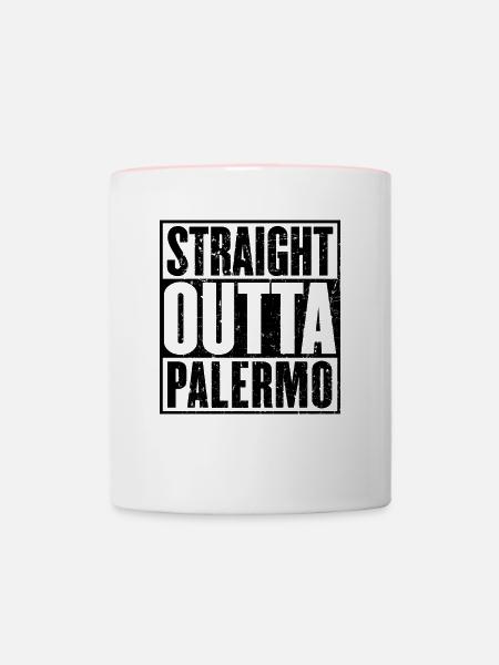 Gerade Outta Palermo - Tasse zweifarbig - Weiß/Pink