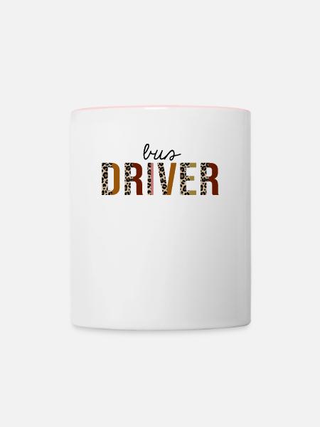 Busfahrer Leopard Print Funny - Tasse zweifarbig - Weiß/Pink