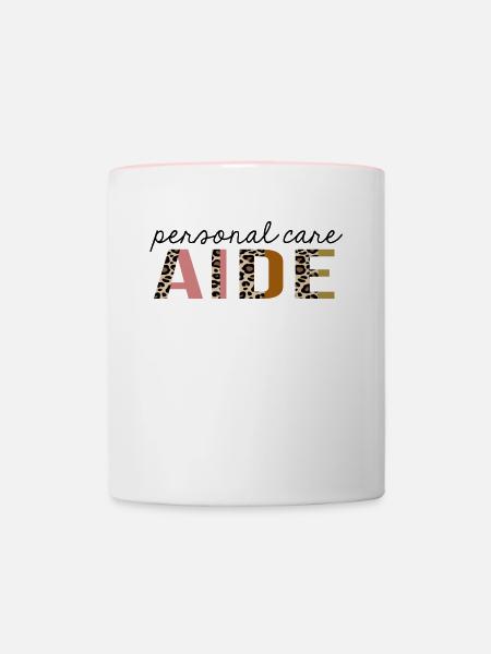Körperpflege Aide Leopard Print Lustig - Tasse zweifarbig - Weiß/Pink