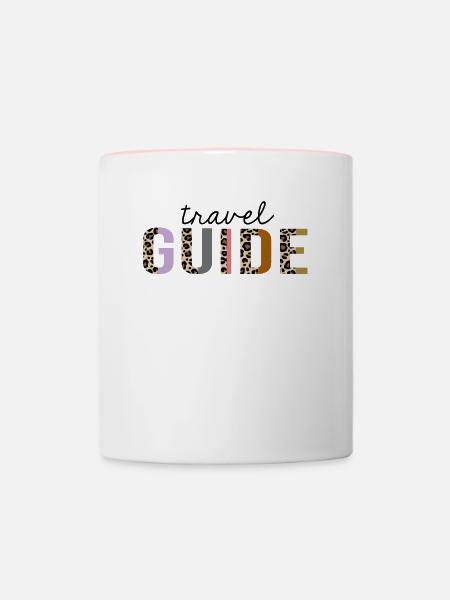 Reiseführer Leopardenprint Funny - Tasse zweifarbig - Weiß/Pink