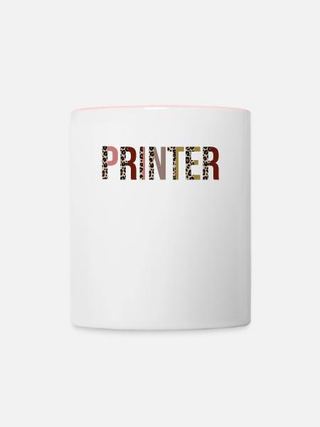 Drucker - Tasse zweifarbig - Weiß/Pink