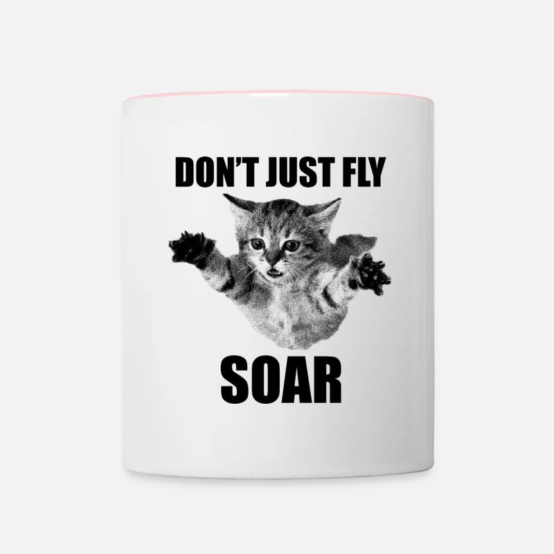 Ne vous contentez pas de voler le mème sarcastique du chat - Mug contrasté - blanc/rose