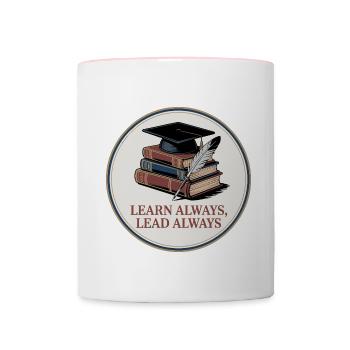 Learn Always, Lead Always - Contrasting Mug - white/pink - Front