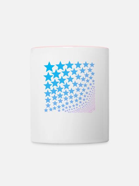 Sterne türkis rosa Geschenkidee - Tasse zweifarbig - Weiß/Pink