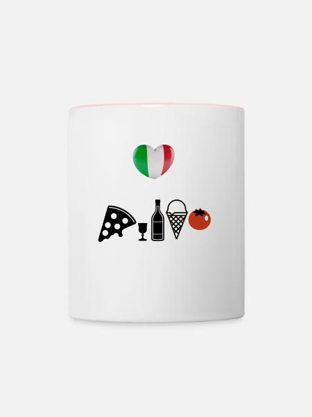 Italien Geschenkidee - Tasse zweifarbig - Weiß/Pink