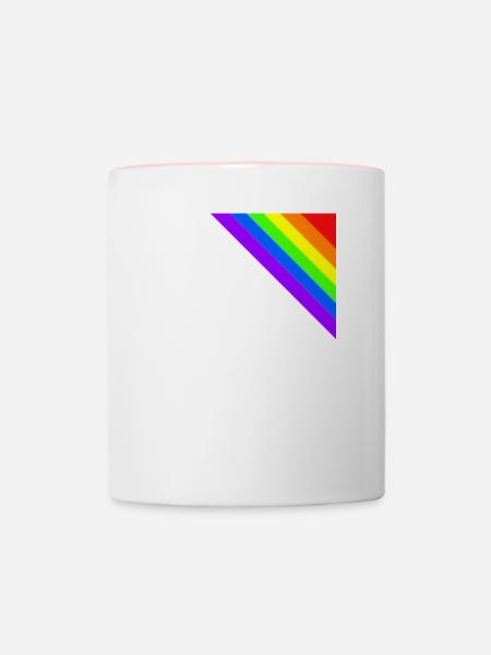 Regenbogen Geschenkidee Ecke bunt - Tasse zweifarbig - Weiß/Pink