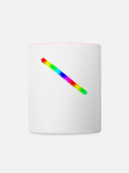 Sterne bunt Regenbogen Geschenkidee - Tasse zweifarbig - Weiß/Pink