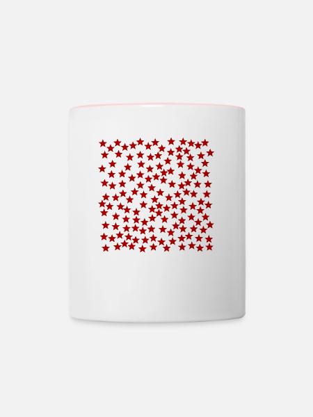 Sterne rot Geschenkidee - Tasse zweifarbig - Weiß/Pink