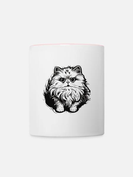 Cute Persian Cat - Tasse zweifarbig - Weiß/Pink