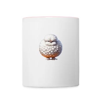 Silkie Chicken Poulet moelleux Silkie Hen - Mug contrasté - blanc/rose - Devant