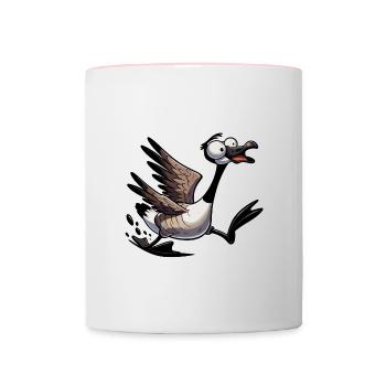 Crazy Canadian Goose Geese - Contrasting Mug - white/pink - Front