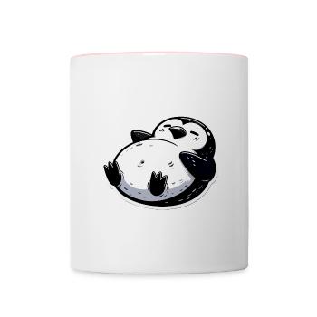 Fat Penguin Funny Penguin Gift - Contrasting Mug - white/pink - Front