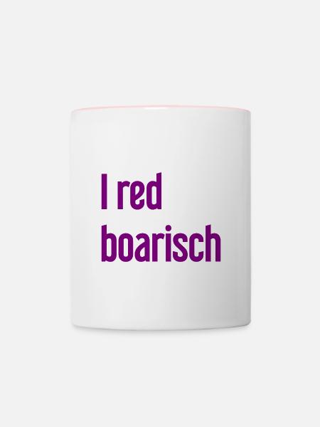 I red boarisch - Tasse zweifarbig - Weiß/Pink