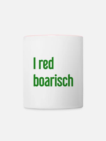 I red boarisch - Tasse zweifarbig - Weiß/Pink